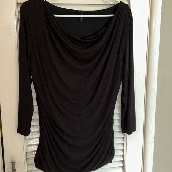 💎 Draped & Ruched Long-sleeve Top made with stretch spandex - Picture 3 of 14